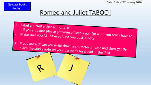 Romeo and Juliet differentiated group work