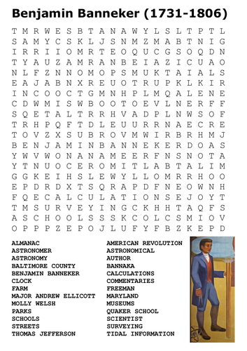 Benjamin Banneker Word Search