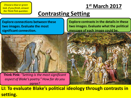 Blake - Songs of Experience - AQA Social Protest: Comparing Poems