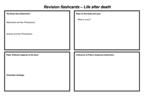 OCR A-Level Life after Death Revision