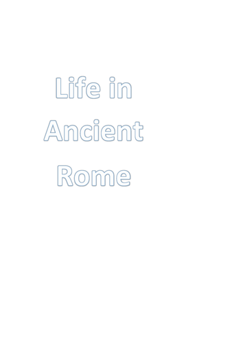 History: Booklet on Ancient Rome to complete