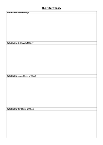 Factors Affecting Attraction - Filter Theory OLD SPEC