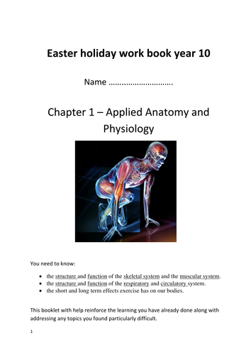 OCR GCSE PE Chapter 1: Applied anatomy and physiology workbook