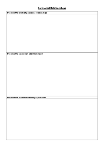 Parasocial Relationships OLD SPEC