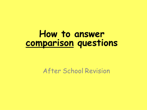 Compare and Contrast Question - New WJEC English Language GCSE - How to answer comparison questions