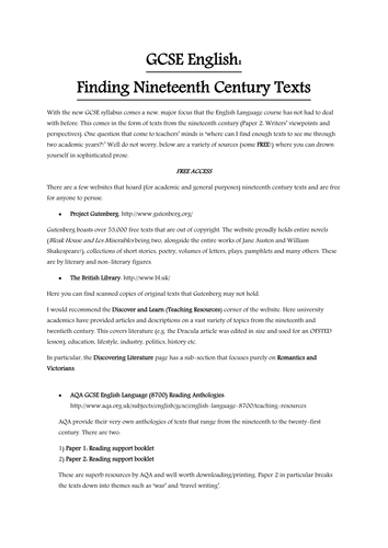 How to find nineteenth century texts for FREE