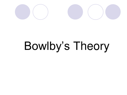 Bowlby's Theory of Attachment