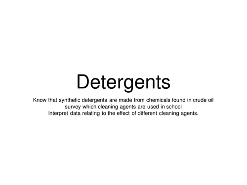 Detergents Lesson