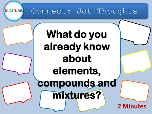 Nice stand alone Yr 6-7-8 Elements Mixtures lesson