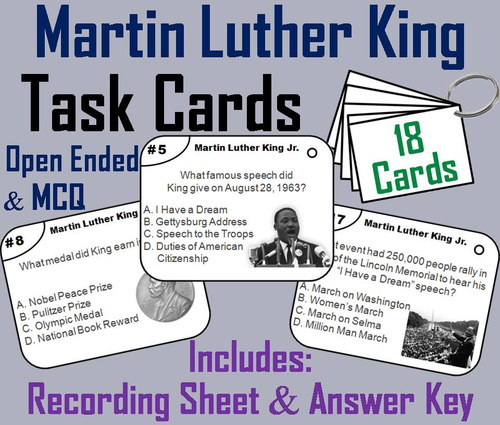 Martin Luther King Jr. Task Cards