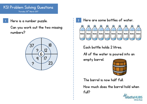 KS1 - Problem Solving Question of the Day - 30th March - Fractions and Number