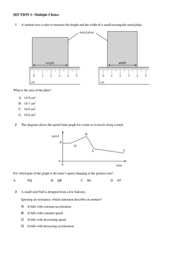 Physics Exam with Mark Scheme
