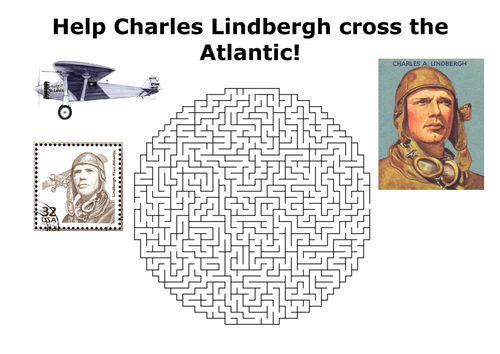 Help Charles Lindbergh cross the Atlantic maze puzzle