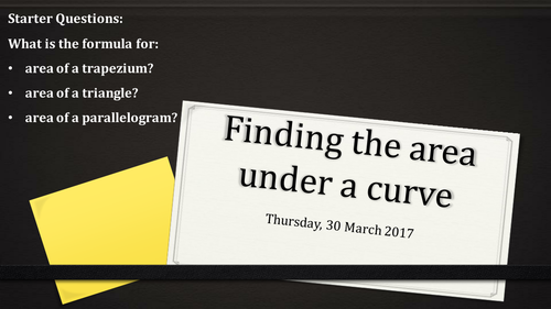 Area Under a Curve using Trapezia