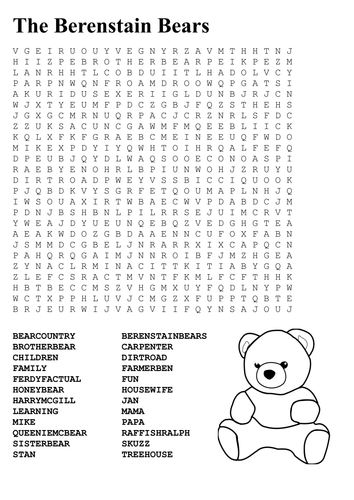 The Berenstain Bears Word Search