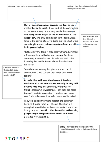 KS3/4 structural analysis Language Paper 1 Q3 AQA 2017 | Teaching Resources