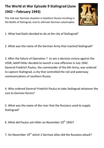 The World at War Episode 9 Stalingrad