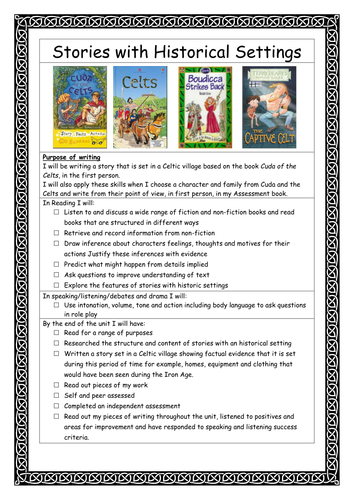Stories with historical settings unit page