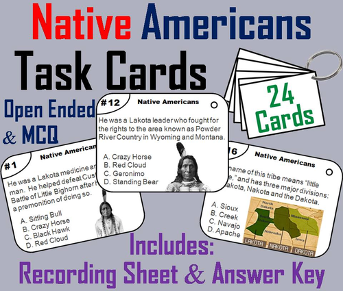 Native Americans Task Cards