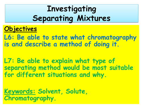 Chromatography separating mixtures