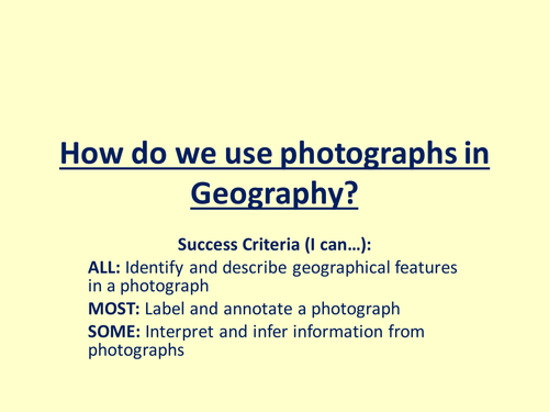 Using photographs in Geography