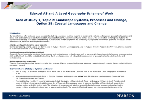 Scheme of work pointing out where the Edexcel LOs are met in my presentations.