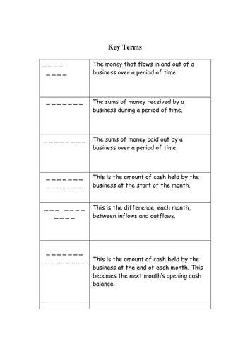 Cash Flow Workbook