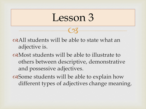 Adjectives KS3 Lesson LA