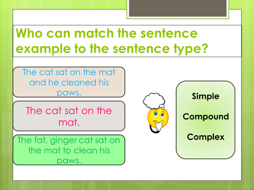 Sentence type lesson LA KS3