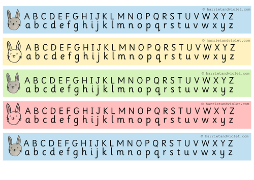 Easter rabbit alphabet chart