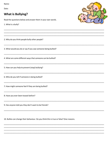 What is Bullying Activity Sheet | Teaching Resources