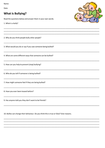 What is Bullying Activity Sheet