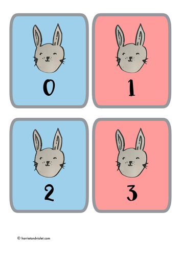 Easter rabbit - 0-23 flashcards or display