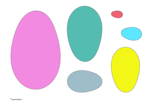 Coloured Easter eggs to cut out and put in size order