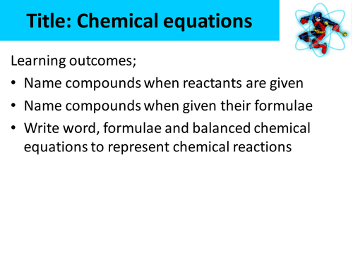 Chemical equations (C1.2 AQA GCSE)