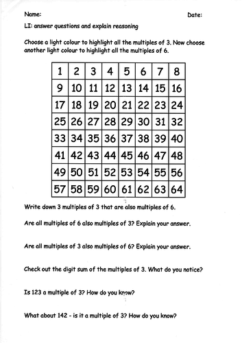 Investigating Multiples Of 3 And 6 