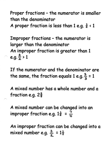 Fraction terms explained