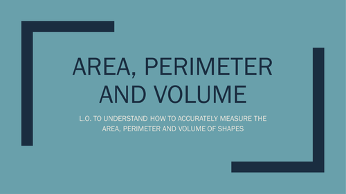 Year 5 maths unit on perimeter, area and volume.