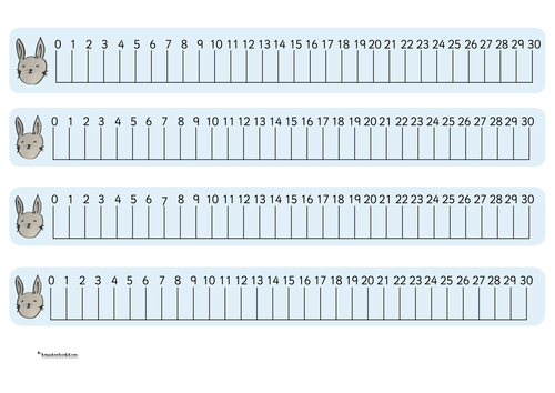 Easter rabbit number line 0-30