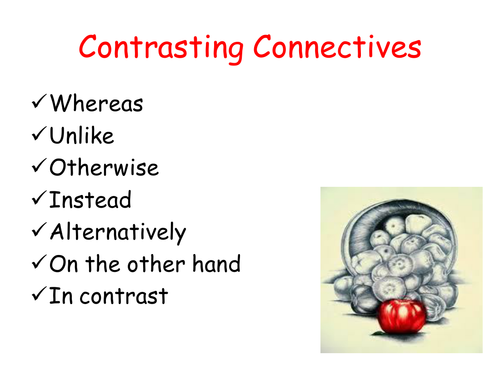 Writing Connectives for room displays