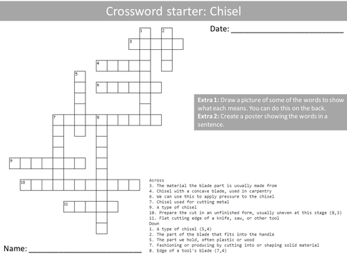 10 Design Technology Tools 2 Crosswords KS3 GCSE Keyword Starters Wordsearch Cover Lesson Homework