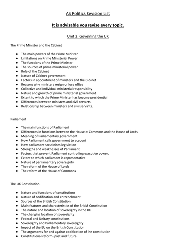 Governing the UK Revision Booklet