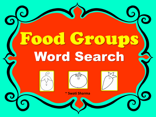 Food Groups Word Search