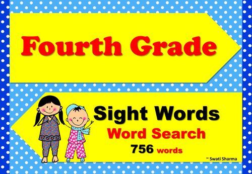 Fourth Grade Sight Words Word Search