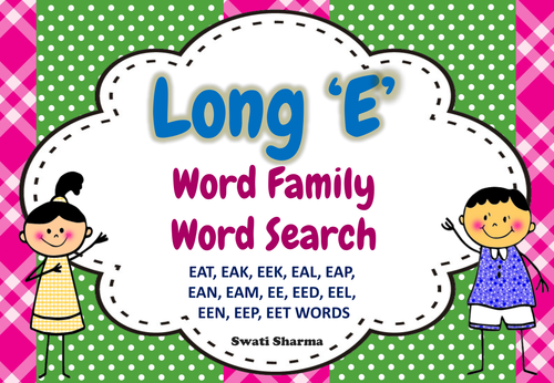 Long E Word Family Word Search