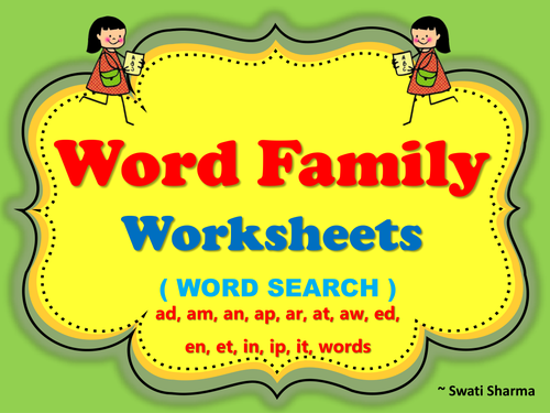 Word Family Word Search Worksheets