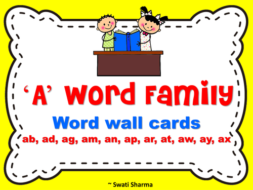 A Word Family Word Wall Cards