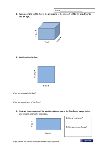 Spatial measurement - volume, perimeter, circumference, surface area ...