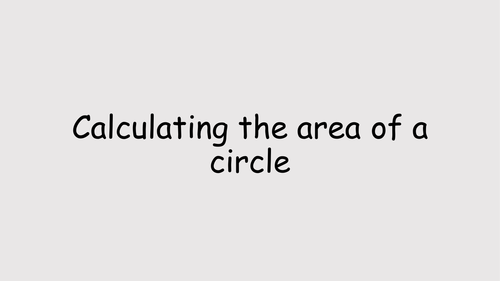 Calculating the area of a circle