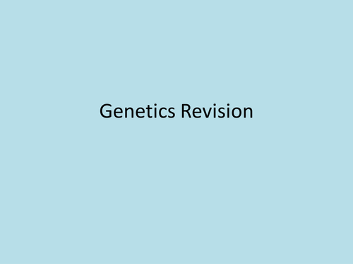 A Level Biology - Genetic and Inheritance Revision